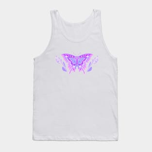 Stylized Pink And Mauve Pretty Butterfly Tank Top